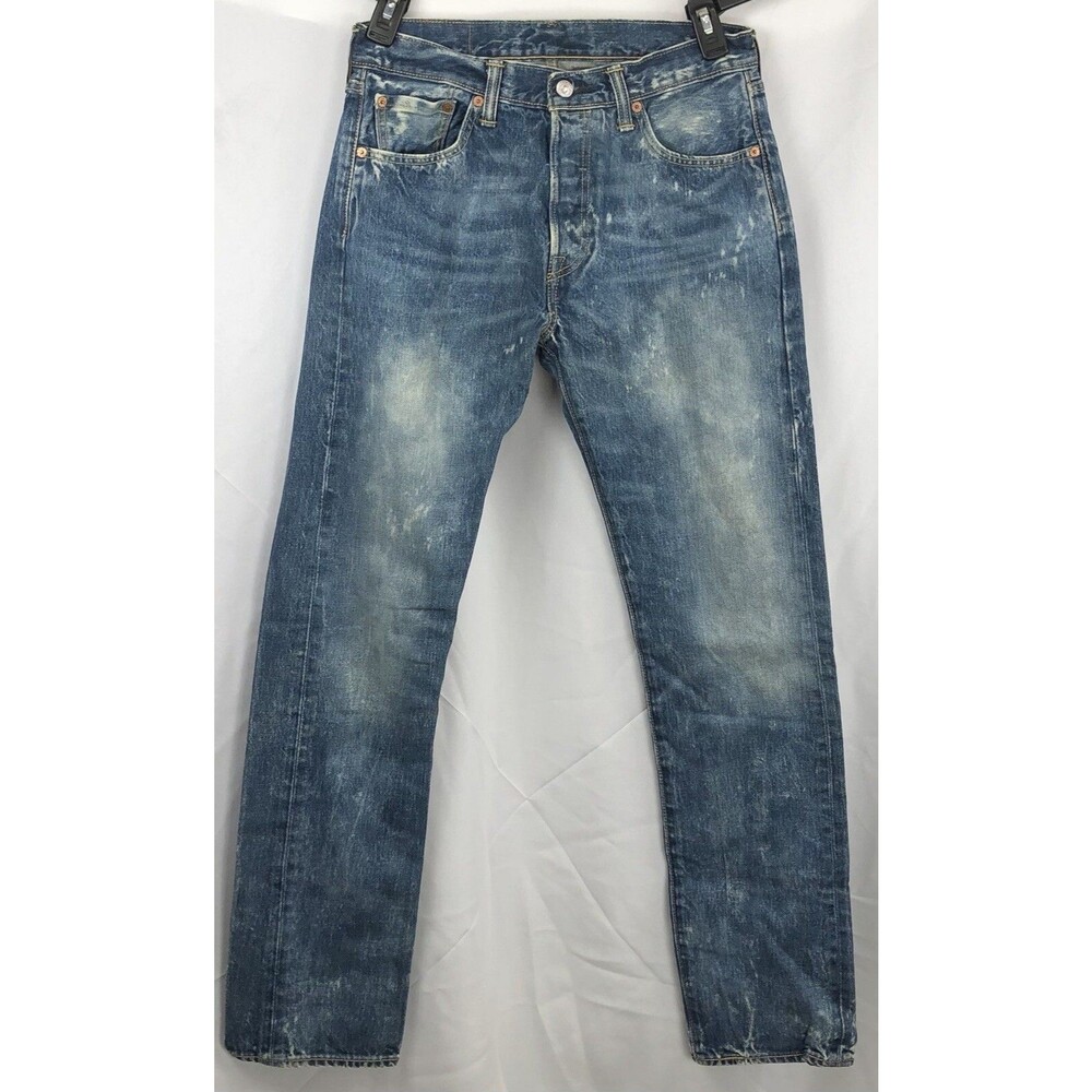 Vintage Y2K Levi’s Jeans 501 Button Fly Straight Leg 30X34 Bleach Acid Wash 2001